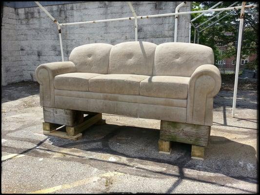 Limestone couch by professor Robert Huff