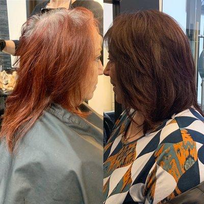 Before and after Covid! So glad Lauren was open to have me change her color. She looks so sophisticated. Happy and healthy hair.