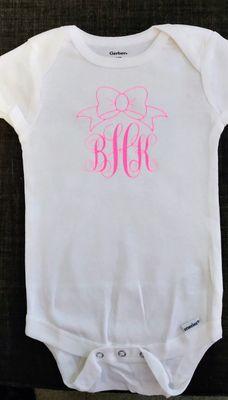 Custom monogrammed onesie.