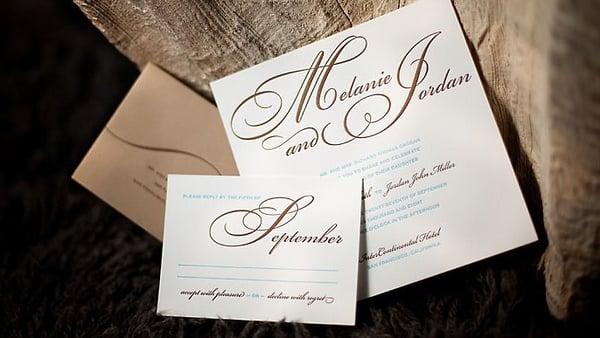 Script letterpress invitation