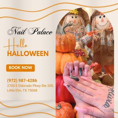 Elevate your Halloween style with our spooktacular nail art! 
From spider to pumpkins, our talented technicians have the perfect designs