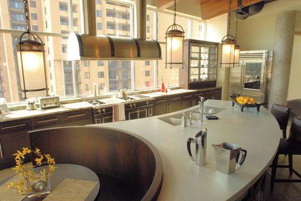 NuCrete stain-free concrete countertop and ChefSink.