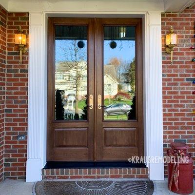 Newly replaced front entry door