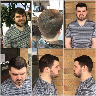 Men's rockin' hair cut and color before and after!