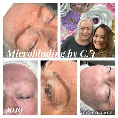 She is Cancer survivor and microblading gave her a beautiful smile bu C.J