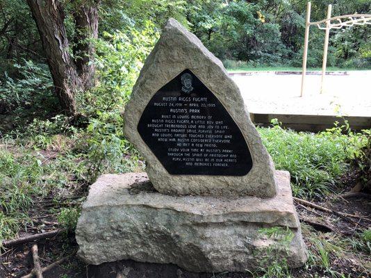 A Loving Memorial Near the Play Area