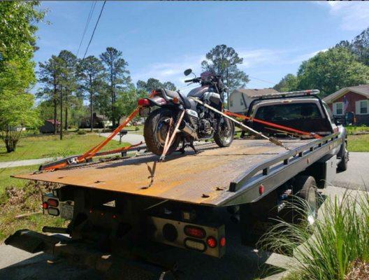 Motorcycle tow service by Intercoastal Tow company will transport motorcycles safely!