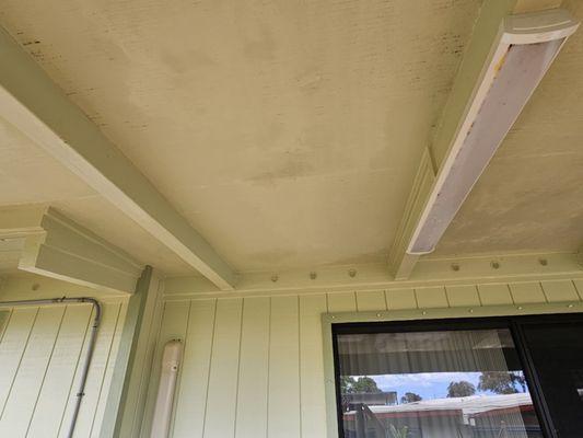 Lanai ceiling after power wash.