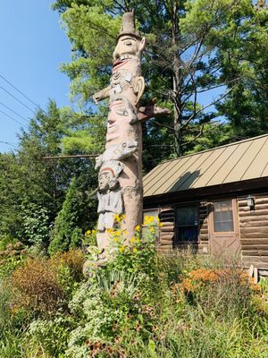 We are easy to spot! On Route 28 at Desliva Road. Just look for the totem poles!