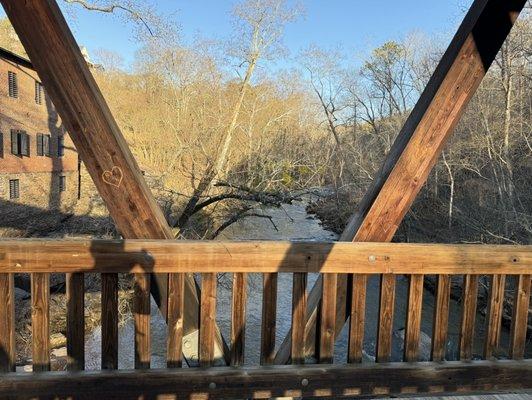 on the covered bridge