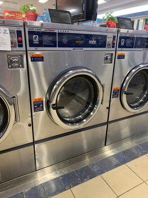 There's different size washers ranging from double loads to ones that hold 8 loads.