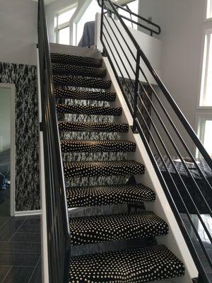 Full wrap carpet install on stairs