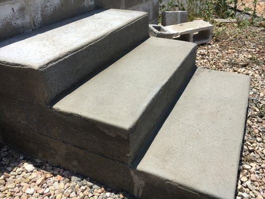 Concrete stairs with light broom finish.