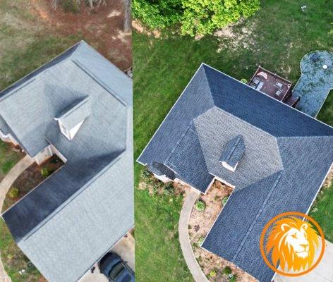 New Testament Roofing Before and After a Roof Replacement. Raleigh and Kernersville, North Carolina.