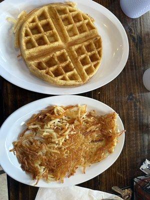 Side waffle and side hashbrowns