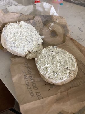 They really splurge on the cream cheese. Barley tasted the Onion and Chive Cream Cheese. Not worth the money!!!!