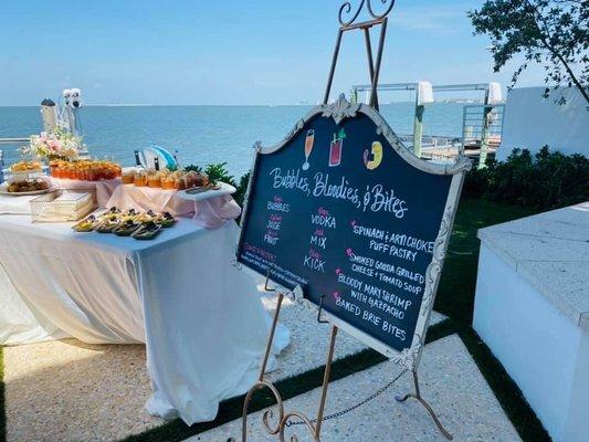 Bubbles, Bloodies & Bites Brunch Party on the water by Perfect Thyme Catering & Event Planning