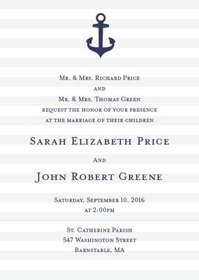 Nautical Wedding Invitation