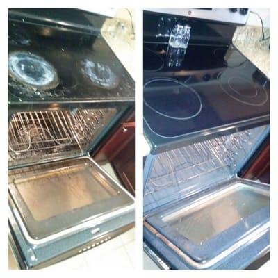 Oven / stove before & after cleaning