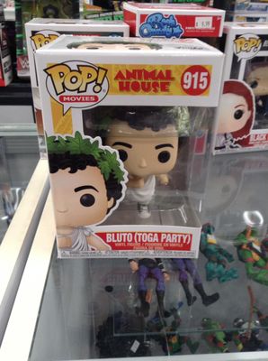 A Funko Pop! of Bluto, (John Belushi's) character from National Lampoon's Animal House.