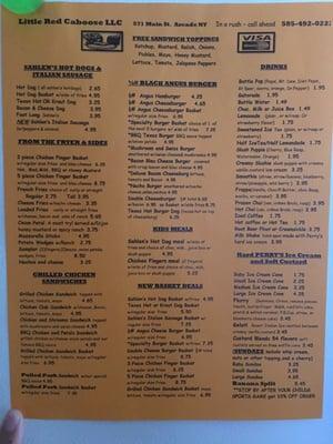 Most recent menu