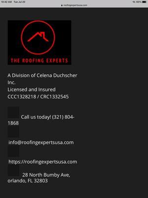 We are division of Celena-Duchscher inc. Florida's fourth largest roofing contractor licensed and insured