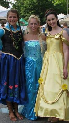 Anna, Elsa and Belle.