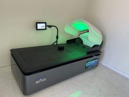 Hydro massage bed with mood enhancing lighting