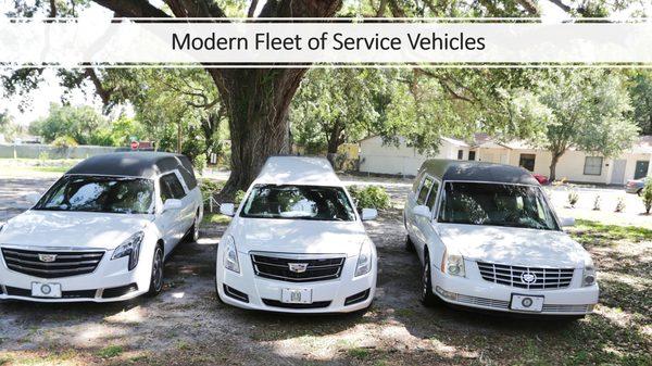 Aikens Funeral Home modern fleet of service vehicles