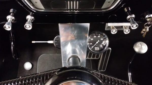 55 ford F100 after the custom interior touches. Moved the blinker down 3 inches, new tachometer, new pedals new shifter.