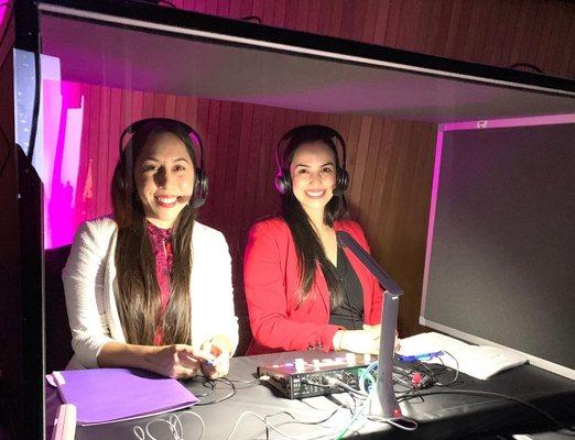 Conference interpreting in a booth