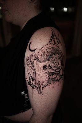 Ram skull tattoo @luisd_art