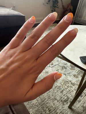 Gel manicure with fun tips!