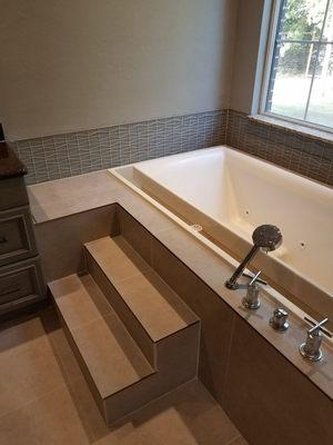 Same master bathroom infinity tube tile and backsplash.