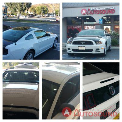 Vinyl Warping Hood, Roof and Trunk on a Ford Mustang.