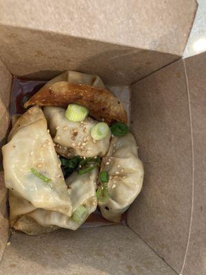 Potstickers.  Get the spicy soy sauce.