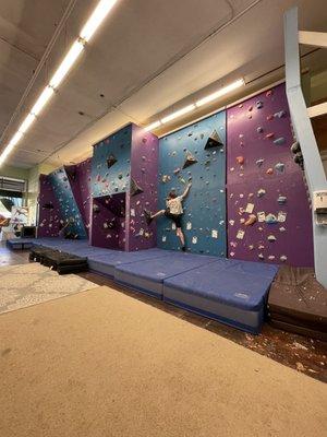 The bouldering wall!