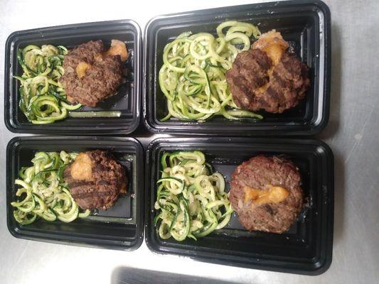 Stuffed Hamburger with Zucchini Spirals