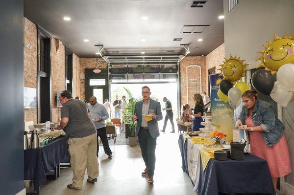 open coworking area during an event