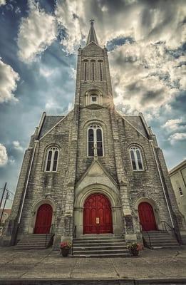 The beautiful Church of Trinity Presbyterian Church in Ludlow