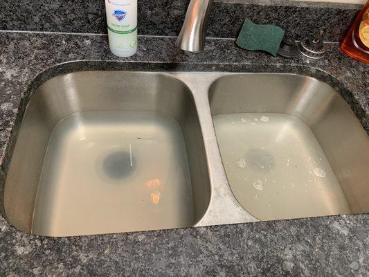 A backed up sink!