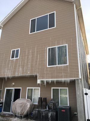 Frozen pipe flooded house