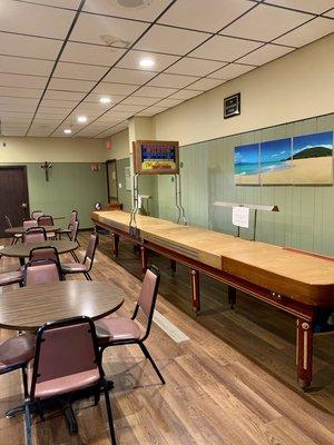 Shuffleboard in the Kennedy Room.