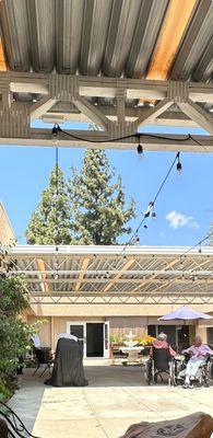 Courtyard with shade structures