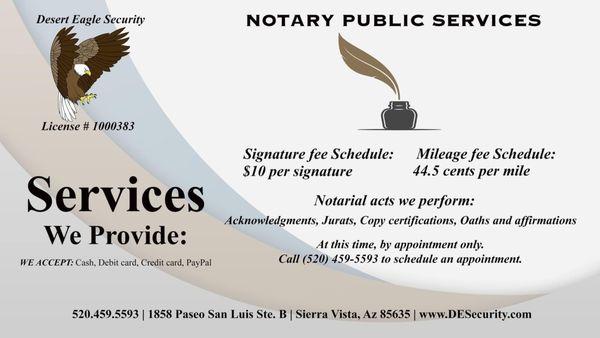 Notary Public services