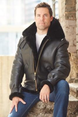 SchottNYC Sheepskin B-3 Bomber. Shearling lined. Sizes 32-54. Avail at Jumpwings Heritage Brands Mpls MN