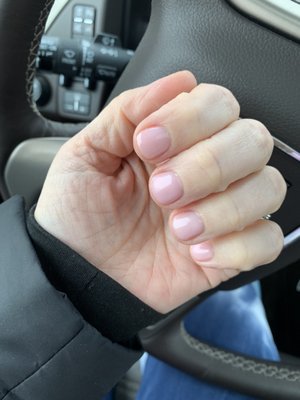 Zen Nail Gel polish on my very short nails. They look great!