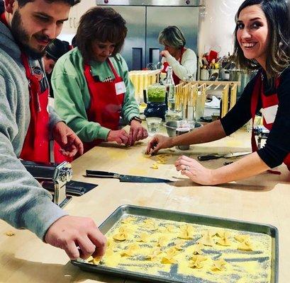 Making bowtie pasta