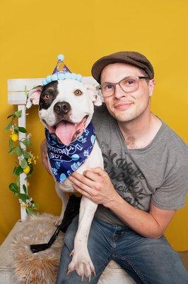 The birthday boys! Chance of @TheMightyTripaws with his human @MrJoshAnderson