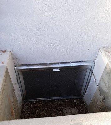 Crawl space door replacement, for rodent prevention/proofing.